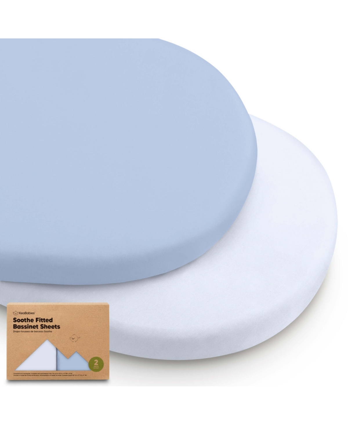 KeaBabies Bassinet Sheet for Baby Girls, Boys, 2-Pack Soothe Fitted Sheets, Bedside Mattress