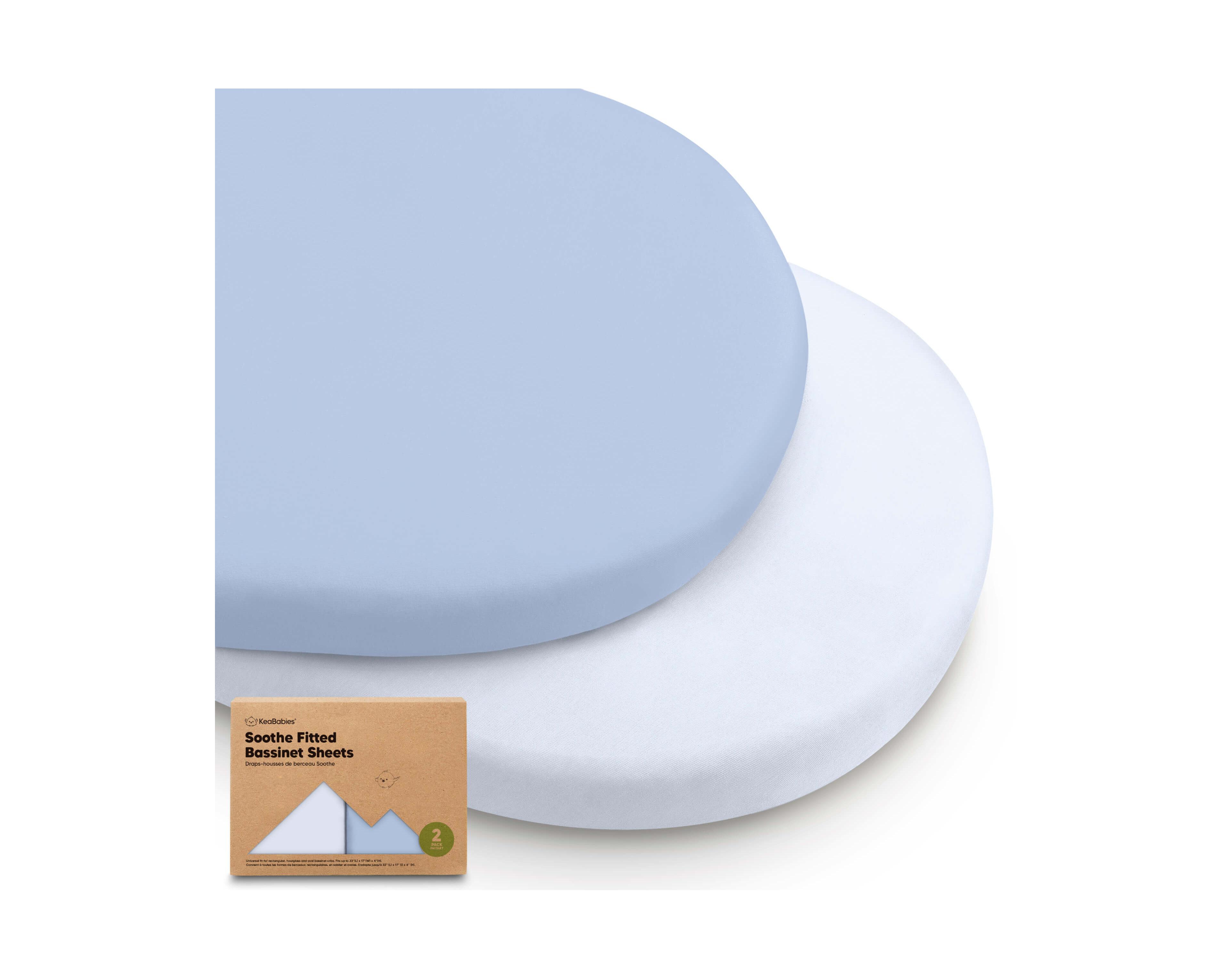 KeaBabies Bassinet Sheet for Baby Girls, Boys, 2-Pack Soothe Fitted Sheets, Bedside Mattress
