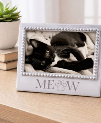 Aluminum Meow Beaded Frame, 4" x 6"