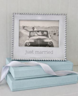 Just Married Beaded Aluminum Frame, 5" x 7"