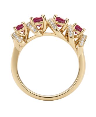 Amethyst (7/8 ct. t.w.) & Lab Grown White Sapphire (1/4 ct. t.w.) Ring in 14k Gold Over Sterling Silver (Also Available in Multi-Stones)