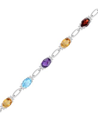 Lab Grown Ruby (8-3/4 ct. t.w.) & Lab Grown White Sapphire (3/4 ct. t.w.) Bracelet in Sterling Silver (Also Available in Multi-Stones)