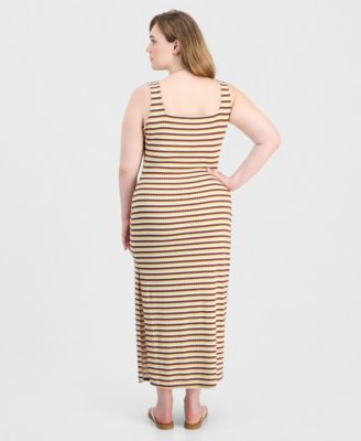 Stripe Plus Size Body-Con Dresses