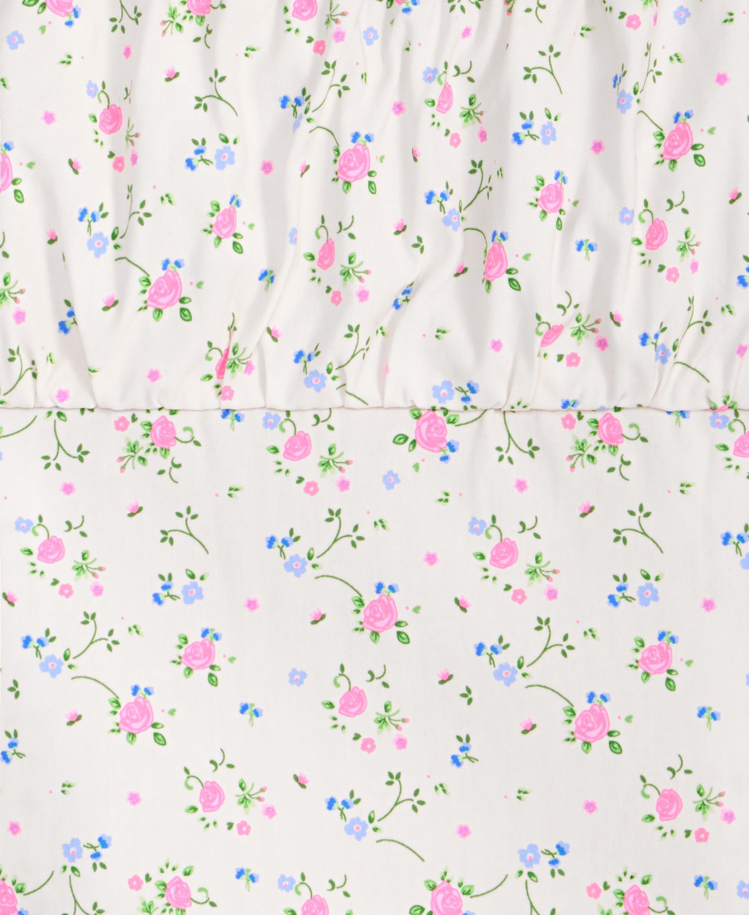 Girls' 7-16 Ruched Floral Print Short-Sleeve Milkmaid Top
