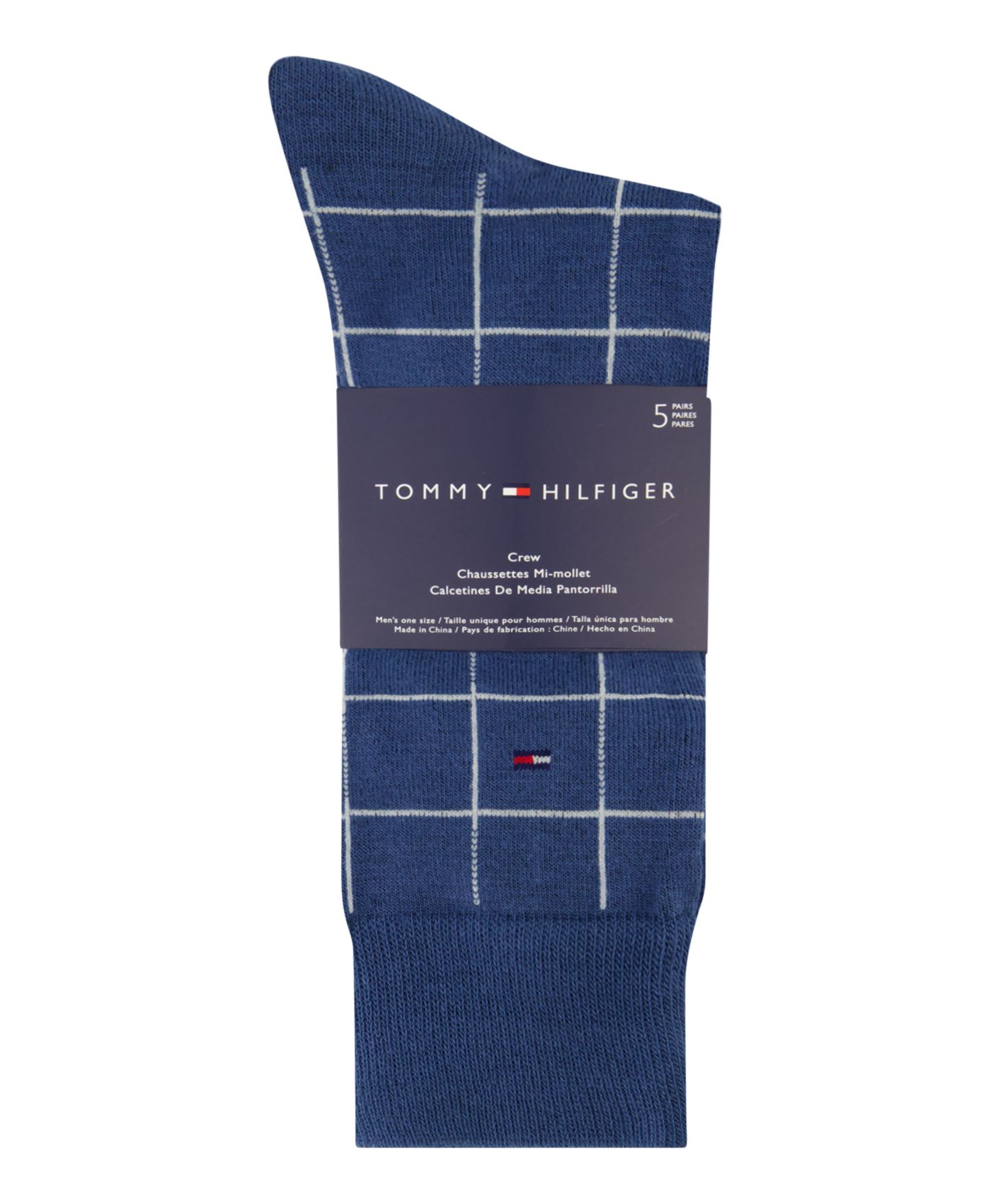 Носки Patterned для мужчин, средней высоты, 5 шт. — Tommy Hilfiger, цвет: Синий разноцветный — фото 12