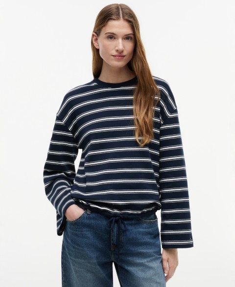 Женские Tommy Hilfiger Women's Multi-Stripe Drawstring-Detail Crewneck T-Shirt
