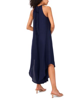 Women's Halter Beaded-Trim Asymmetrical-Hem Jumpsuit