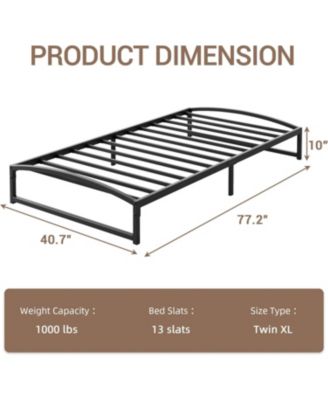 10 Inch Metal Platform Bed Frame - Low Profile Noise-Free Non-Slip