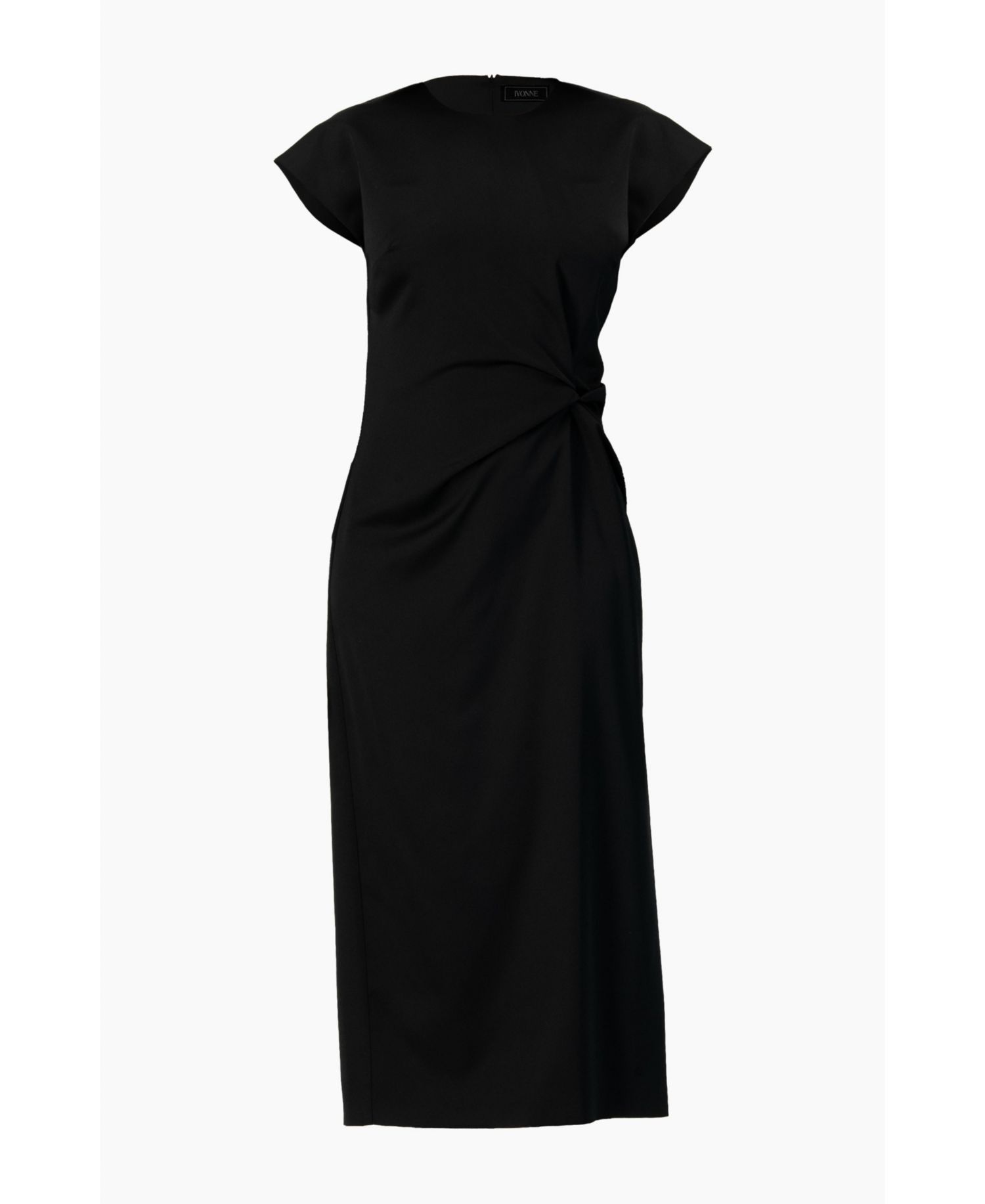 Women's Off-Shoulder Straight Satin Dress with Side Knot