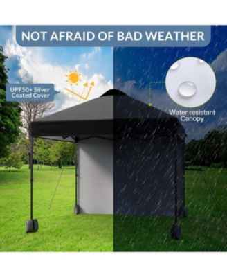 10'x10' Outdoor Canopy Tent with Sidewall, Easy Pop Up with Vented Roof, Outdoor Sun Shade