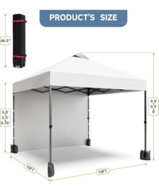 10'x10' Outdoor Canopy Tent with Sidewall, Easy Pop Up with Vented Roof, Outdoor Sun Shade
