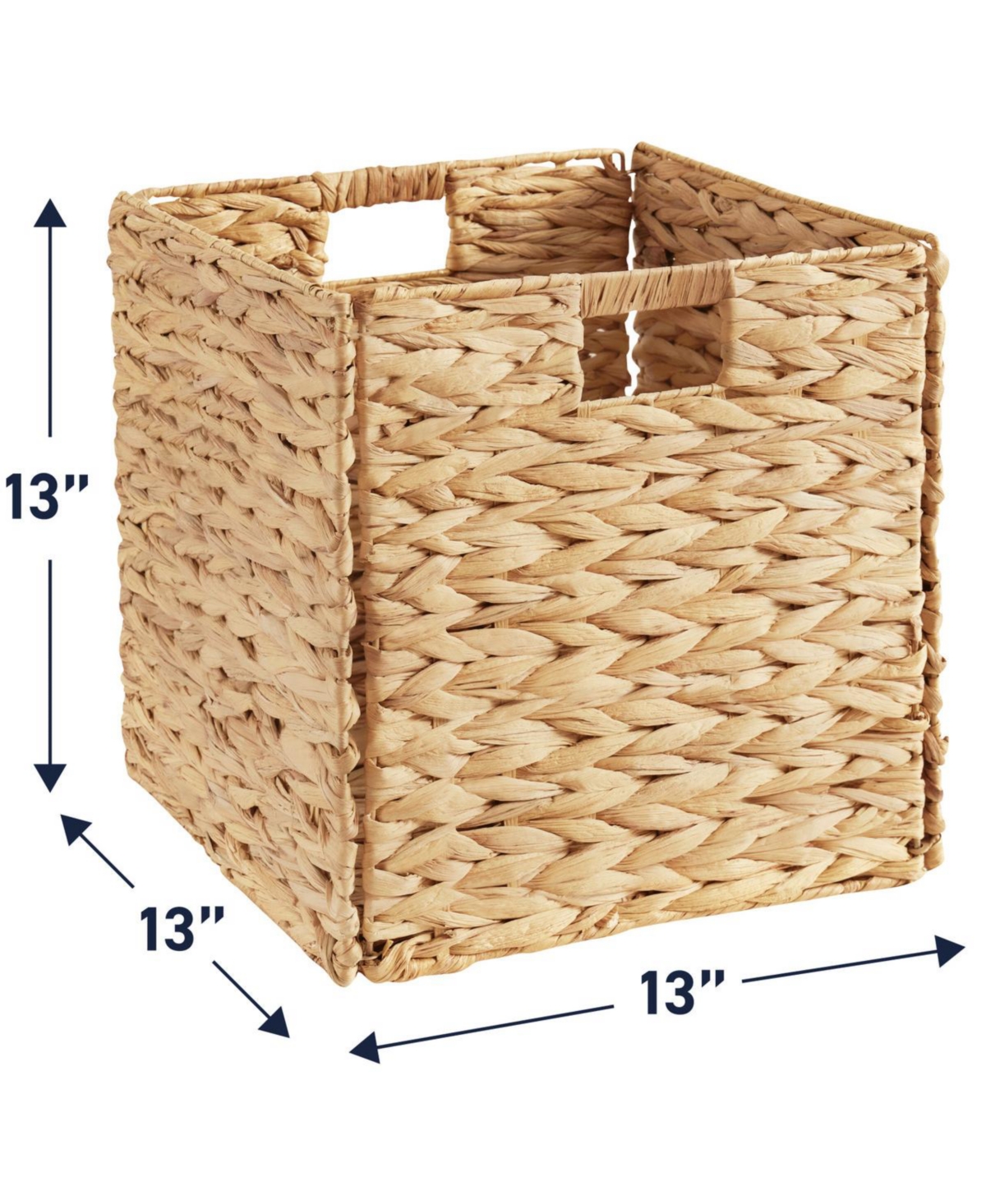 Ornavo Home Set of 8 Water Hyacinth Storage Cube Bin Basket