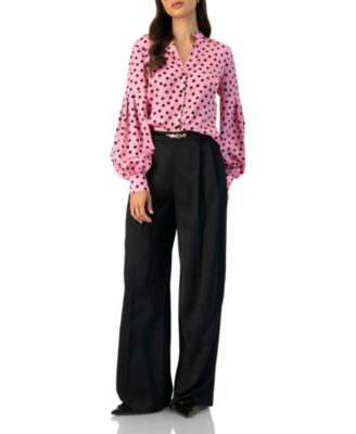 Women's Long Sleeve Polka Dot Blouse