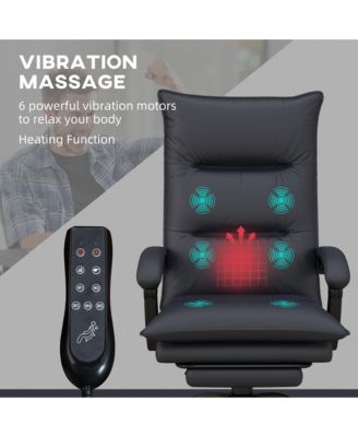 Microfiber Office Chair with Massage Heat and Footrest