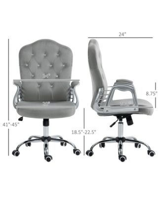 Home Office Chair Velvet Computer Chair Button Tufted with Swivel Wheels