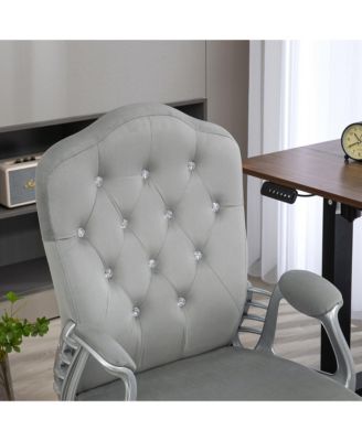 Home Office Chair Velvet Computer Chair Button Tufted with Swivel Wheels