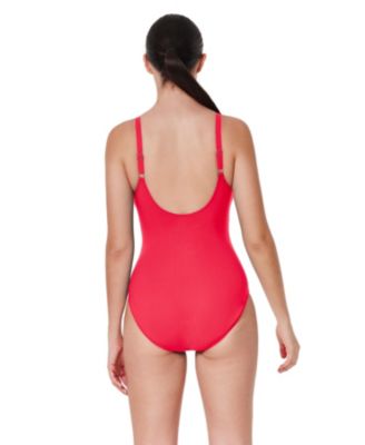 Women's Tutti Frutti V-Neck Gold Beaded One Piece