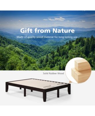 14 in Wood Platform Bed Frame with Slat Support
