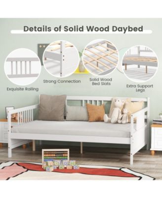 Wooden Daybed Frame with Guardrails