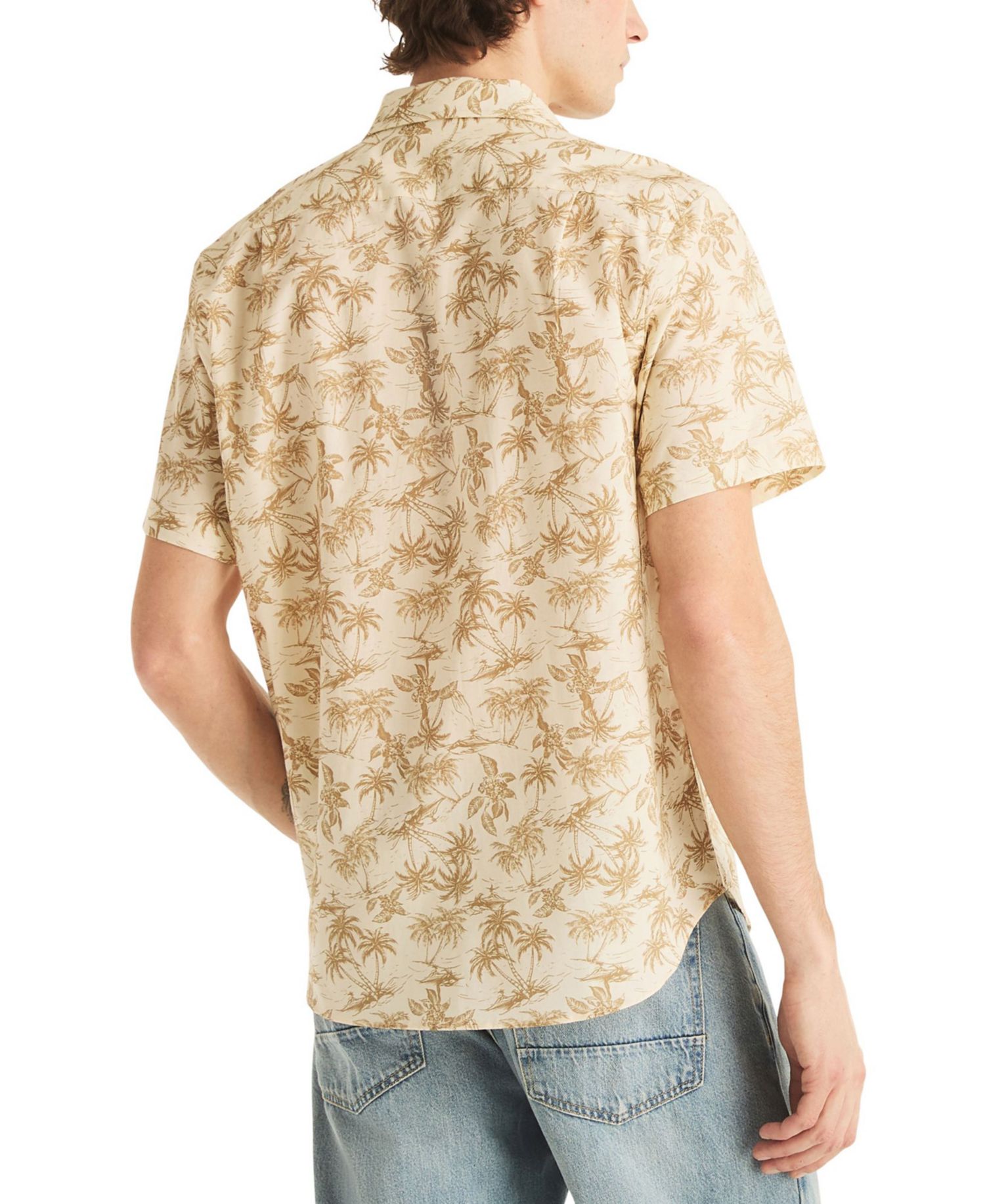 Men's Short-Sleeve Palm Tree Printed Shirt
