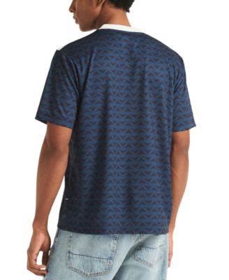 Men's Shadow Printed Birdseye V-Neck T-Shirt