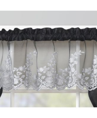 Polyester Bethany Embroidered 3 Piece Kitchen Curtains Tier and Swag Set 60" x 36"