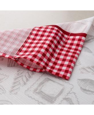 Polyester Cucina Pasta Chef Slub 3 Piece Kitchen Curtains Valance and Tiers Set 52" x 18" Muticolor