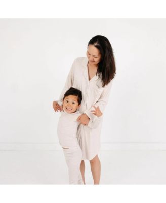 Toddler Boys Oatmeal Stripe Bamboo Pajama Set