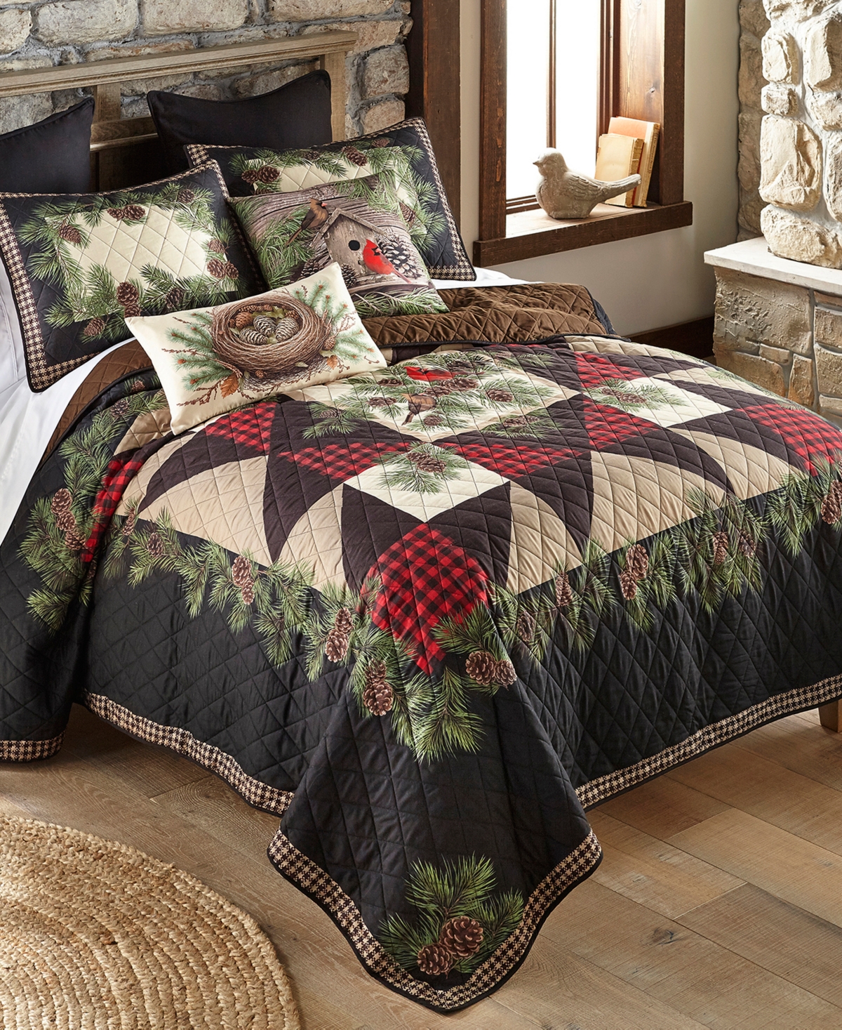 Donna Sharp Cardinal Pine Woodland 3-Pc. Quilt Set