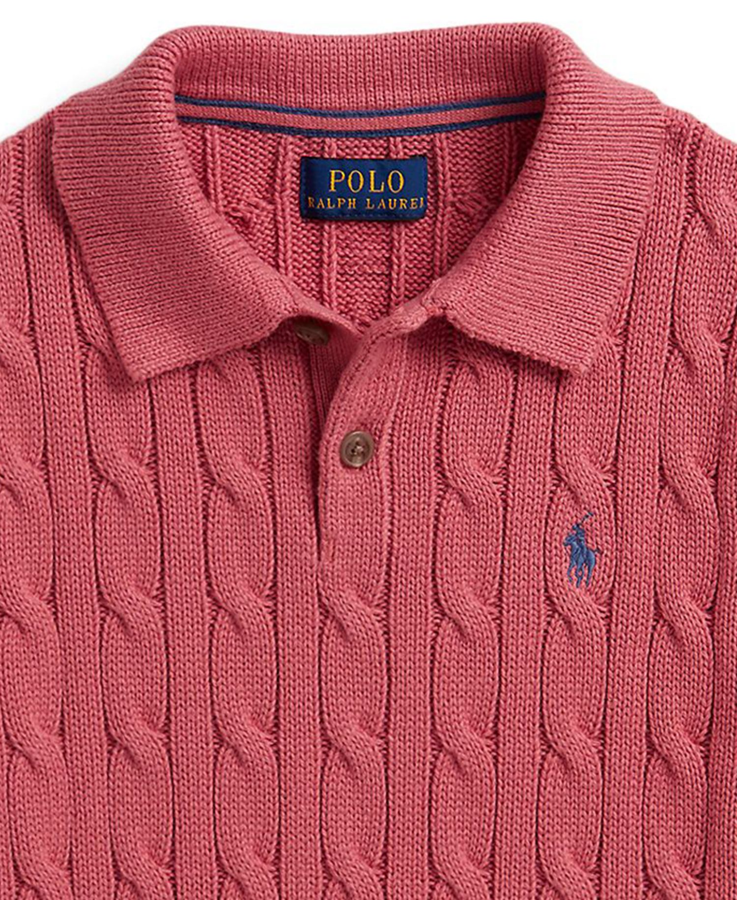 Boys' 2-7 Cable-Knit Polo Sweater