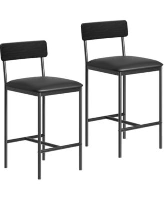 3-Piece Dining Table Set for 2, Counter Height Bar Table with Storage Shelves, Upholstered Chairs, Apartment