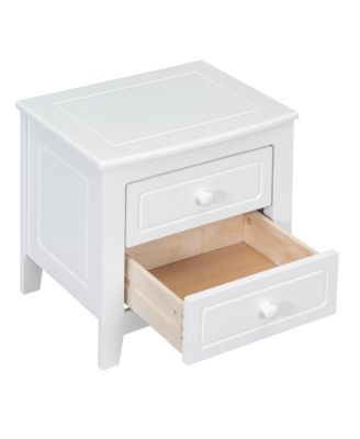 2-Drawer Nightstand, Mid Century Retro Bedside Table for Bedroom and Living Room,