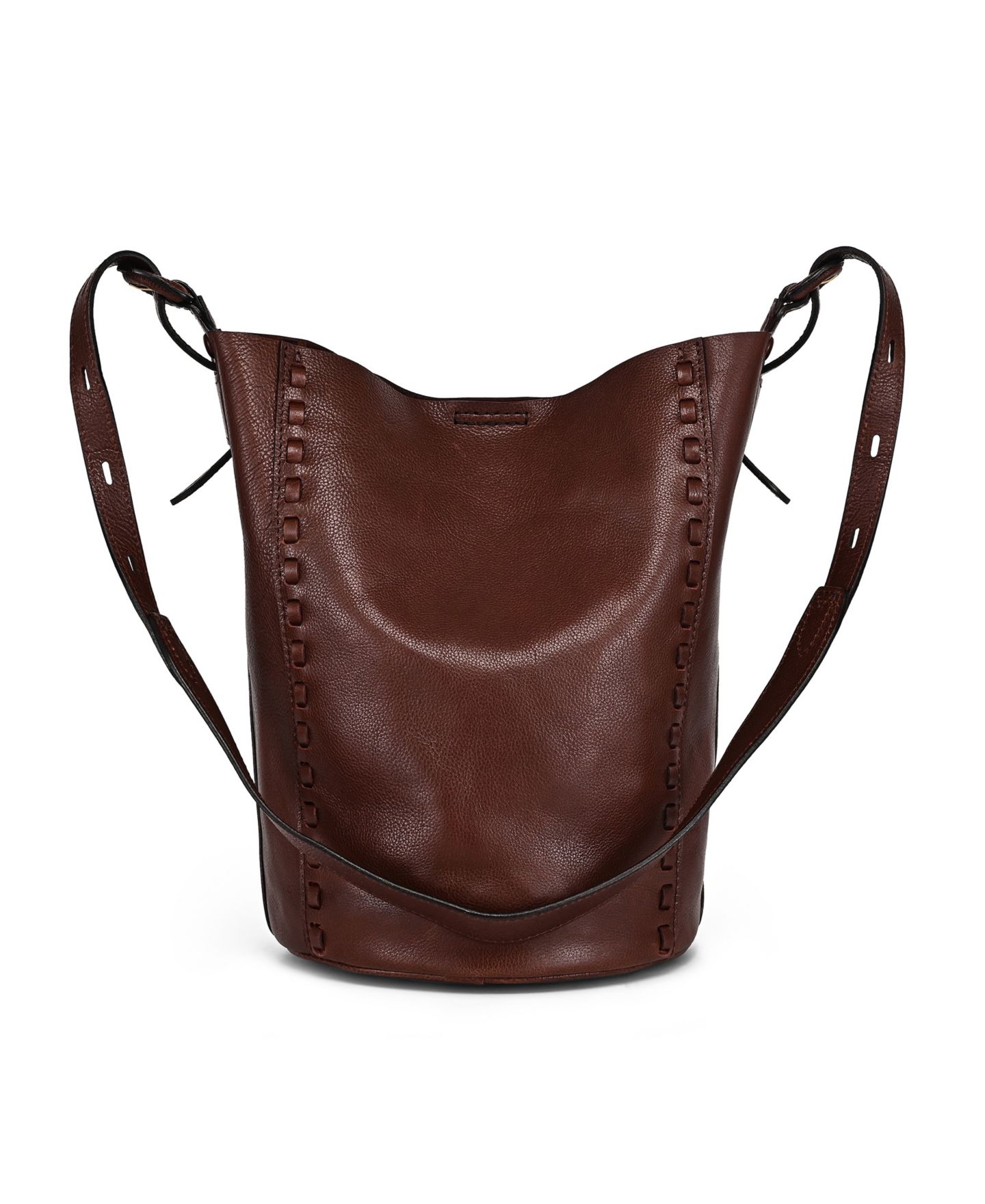 Женская сумка OLD TREND Juniper Small Leather Crossbody Bucket, цвет: Кофейный коричневый — фото 5
