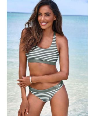 Women's Cross Back Scoop Bikini Top with Crossed Straps