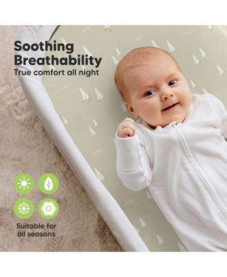 Bassinet Sheet for Baby Girls, Boys, 2-Pack Soothe Bassinet Fitted Sheets, Bedside Bassinet Mattress Sheet