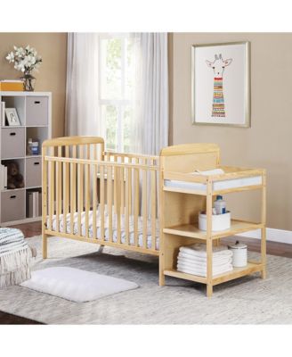 Crib and Changer Combo Detachable Changing Table 3 Adjustable Mattress Heights Space Saving Design Non Toxic Safe Finish for Baby Nursery
