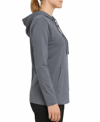 Women's Loose Fit  Cotton Lightweight Casual Pullover Drawstring Hoodie With Pocket