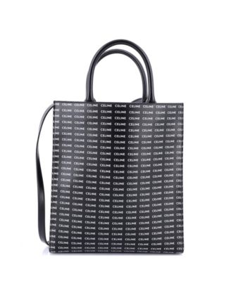 Small Vertical Cabas Tote All Over Logo Print Leather