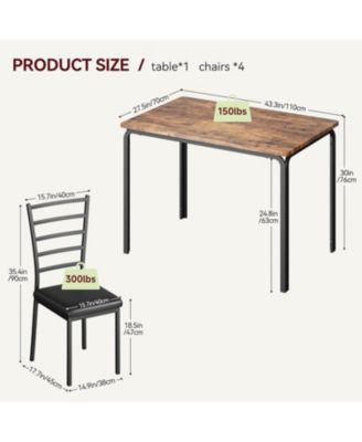 4-Piece Modern Square Dining Set, Upholstered Chairs, Space-Saving   Kitchen Table for Small Apartments