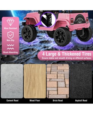 Kids 12V Electric Ride On Truck with Remote Control LED Lights and Music for Ages 3 and Up