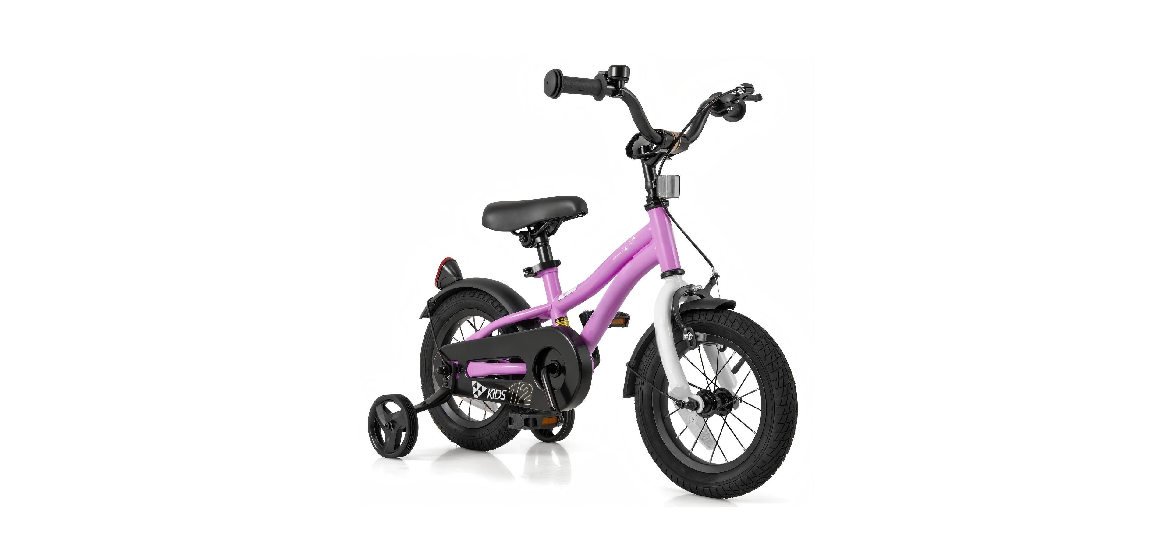 Hongge 12-Inch Kids' Training Bike with Dual Brakes and Removable Training Wheels, Ages 3-8