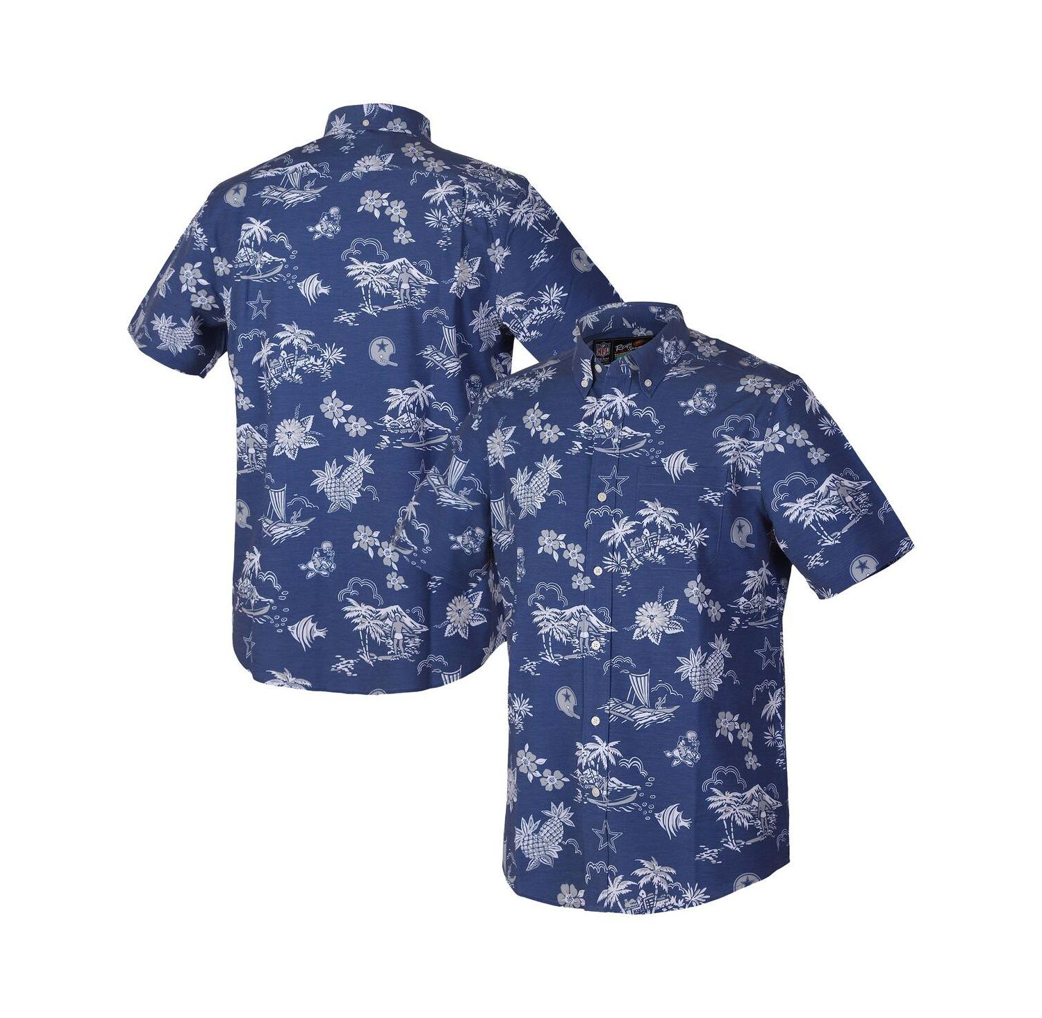 Men's Navy Dallas Cowboys Throwback Kekai Performance Button-Down Shirt