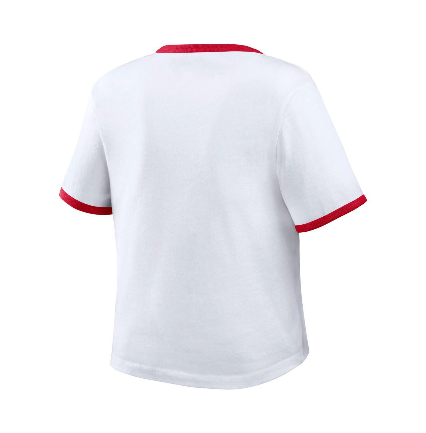 Женская футболка WEAR by Erin Andrews White Philadelphia Phillies Ringer Baby T-Shirt — фото 2