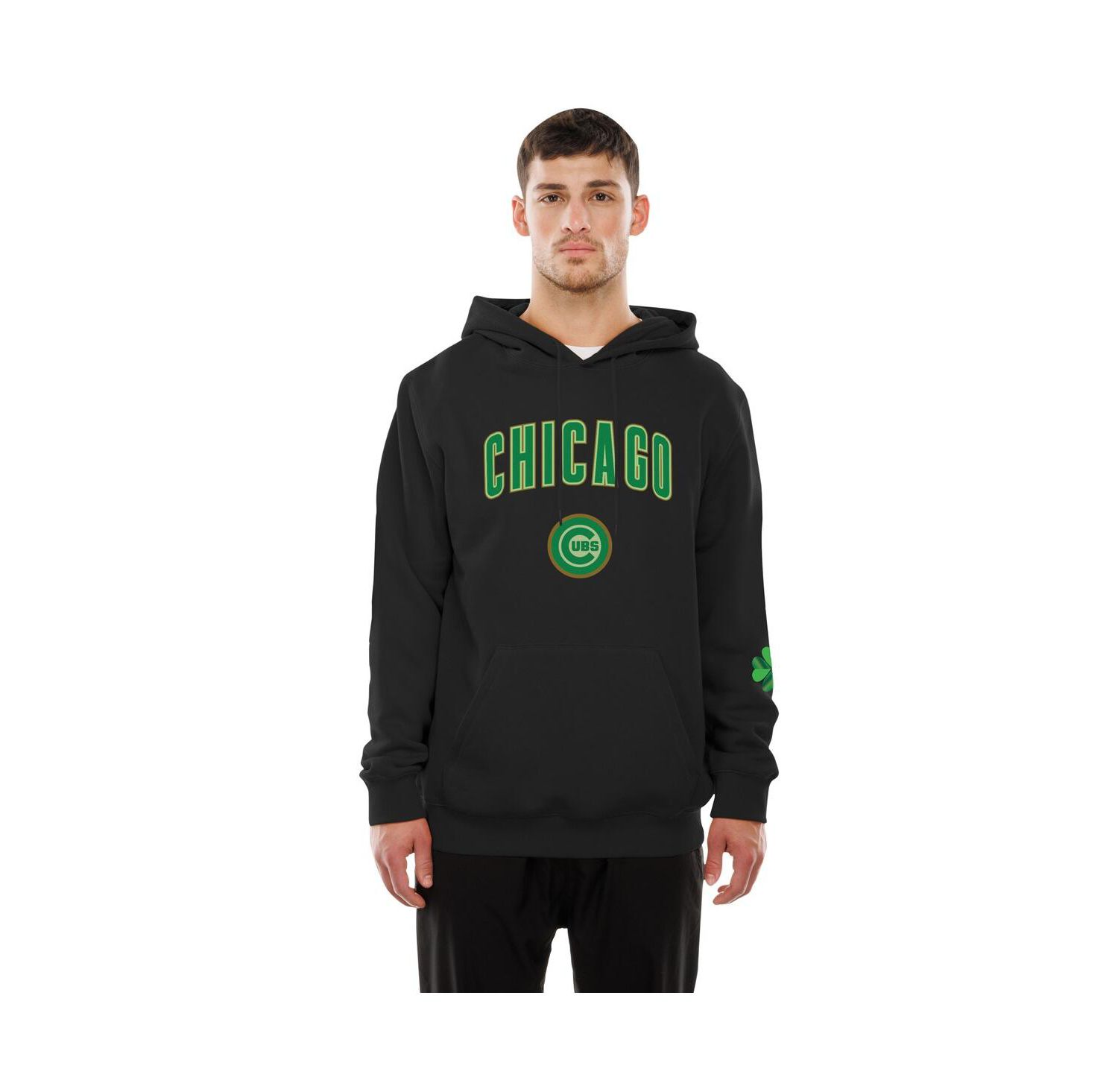 Men's Black Chicago Cubs 2026 St. Patrick's Day Fleece Hoodie