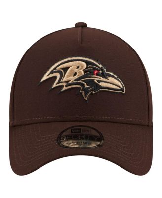 Men's Dark Brown Baltimore Ravens Burnt Wood A-Frame 9FORTY Adjustable Hat