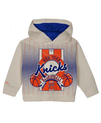 Toddler 2-Piece Cream/Blue New York Knicks Retro Roots Oversized Pullover Hoodie and Pants Set