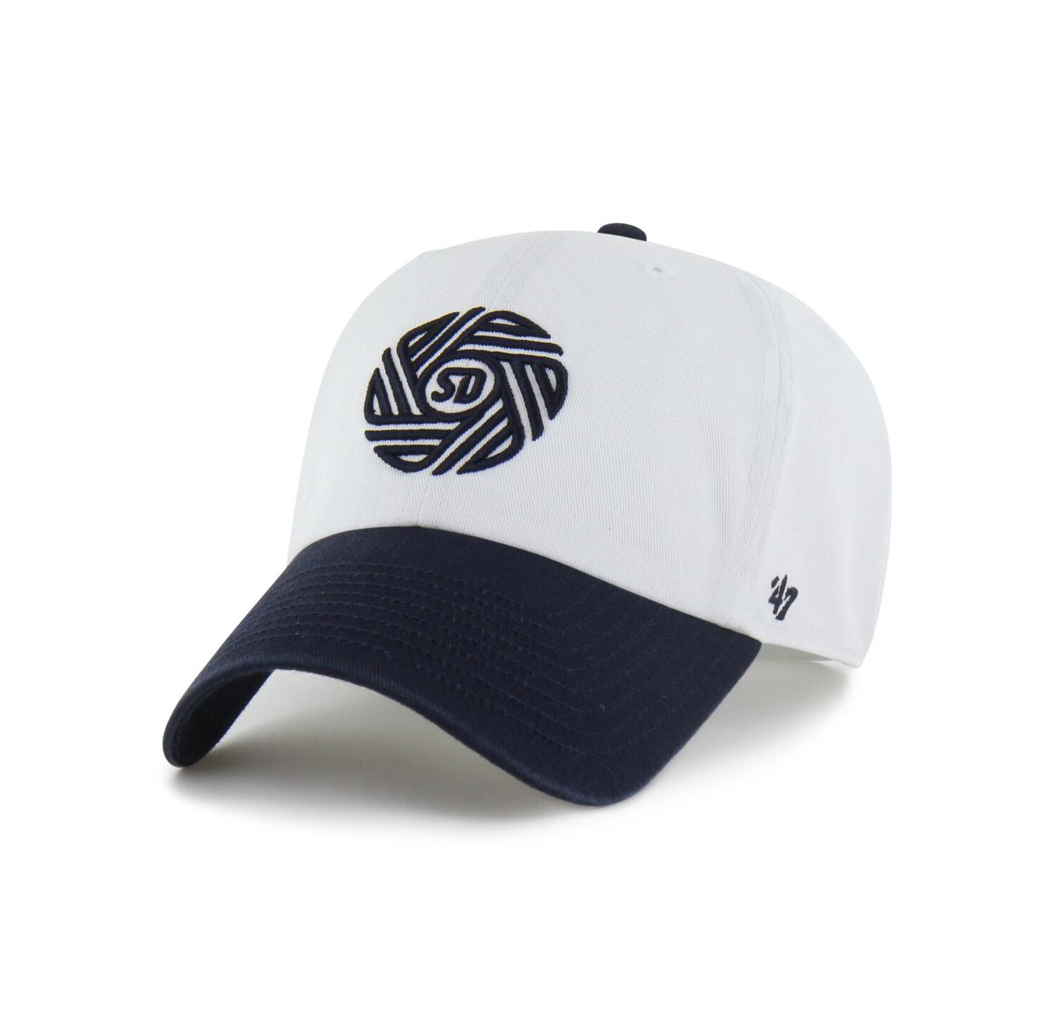 Men's White/Navy San Diego FC Two-Tone Clean Up Adjustable Hat