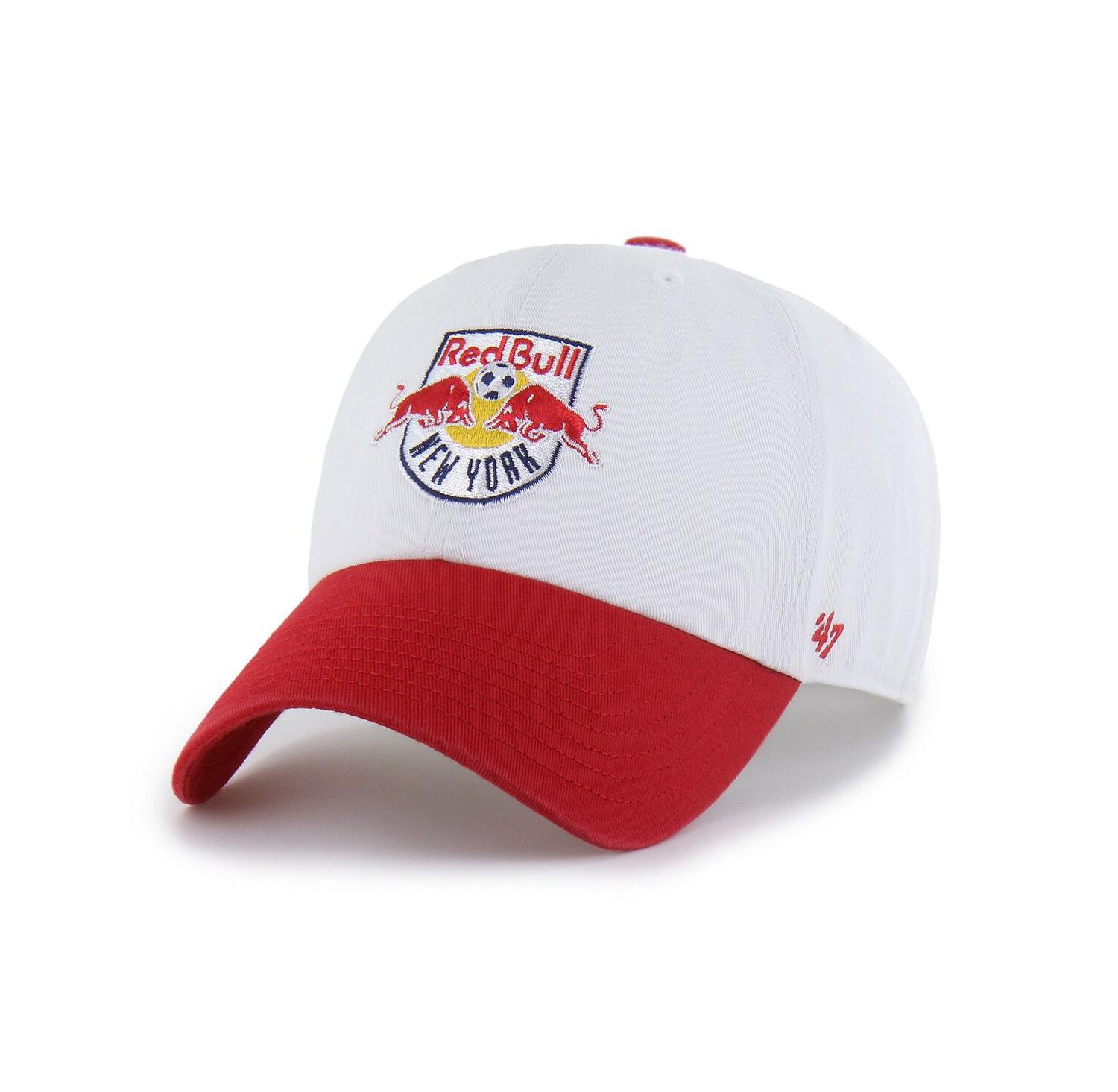 Men's White New York Red Bulls Two-Tone Clean Up Adjustable Hat