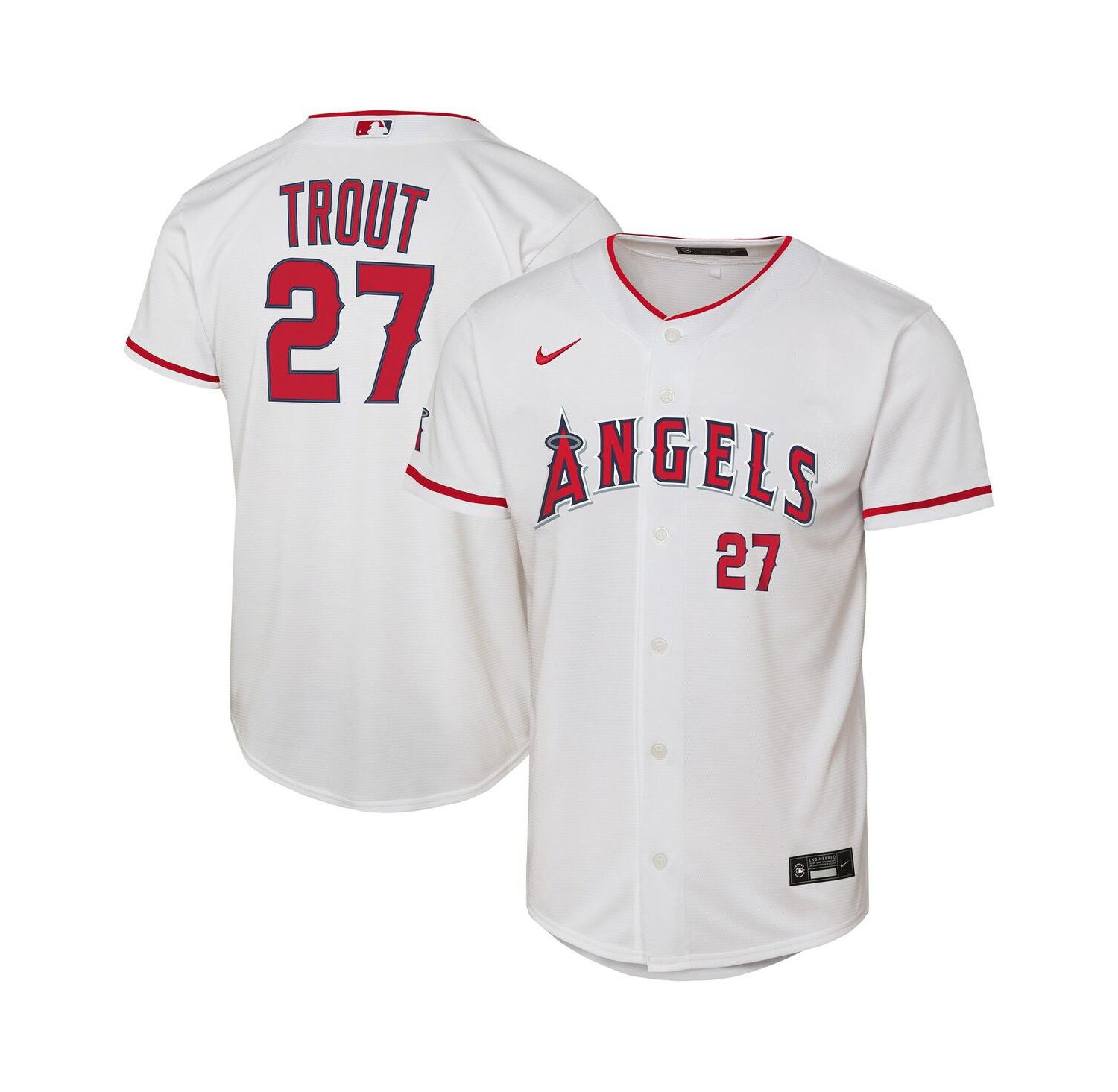 Big Boys and Girls Mike Trout White Los Angeles Angels Home Stadium Player Jersey