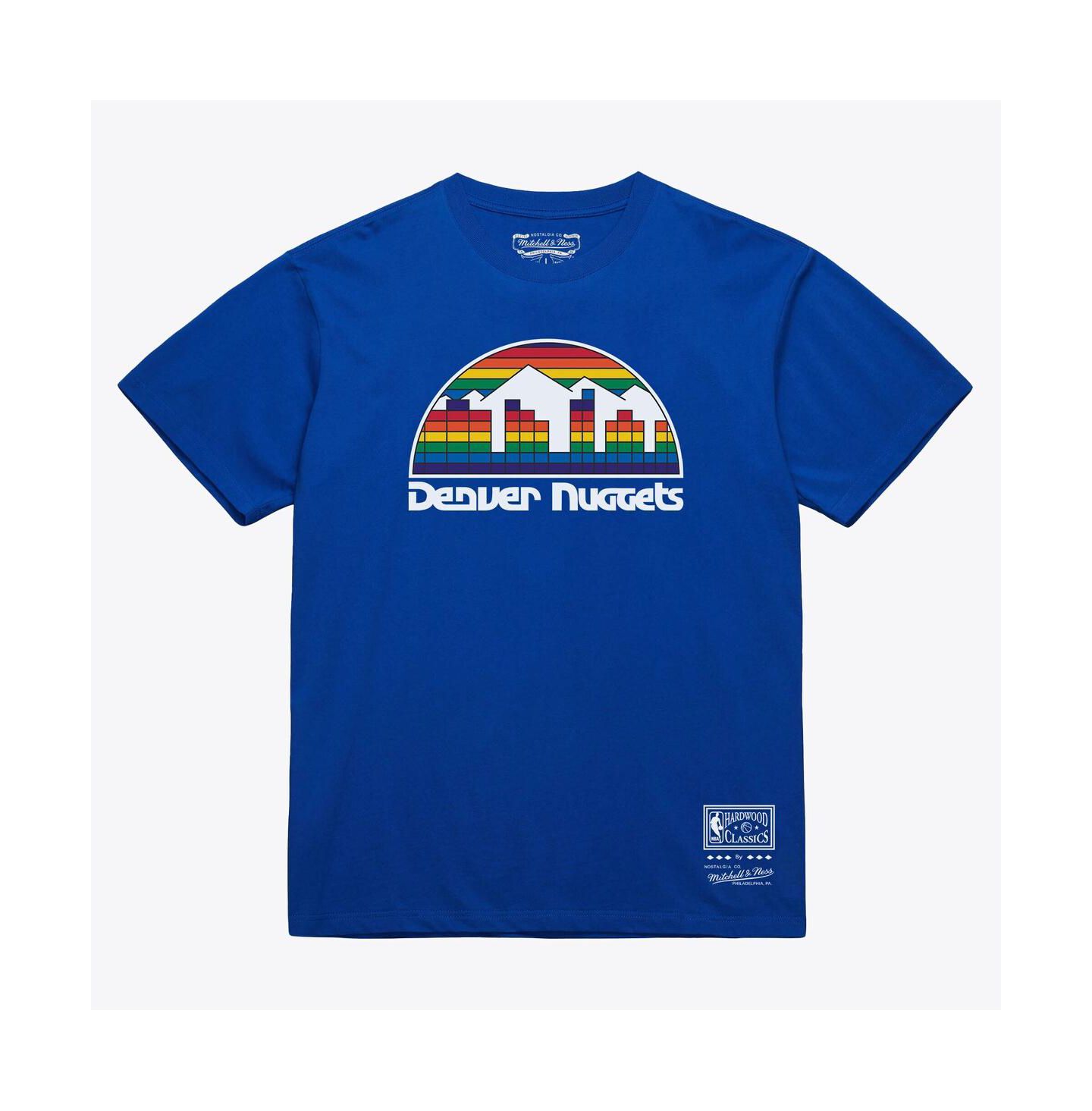 Футболка Mitchell & Ness Royal Denver Nuggets Hardwood Classics Basic Logo Arch — фото 1